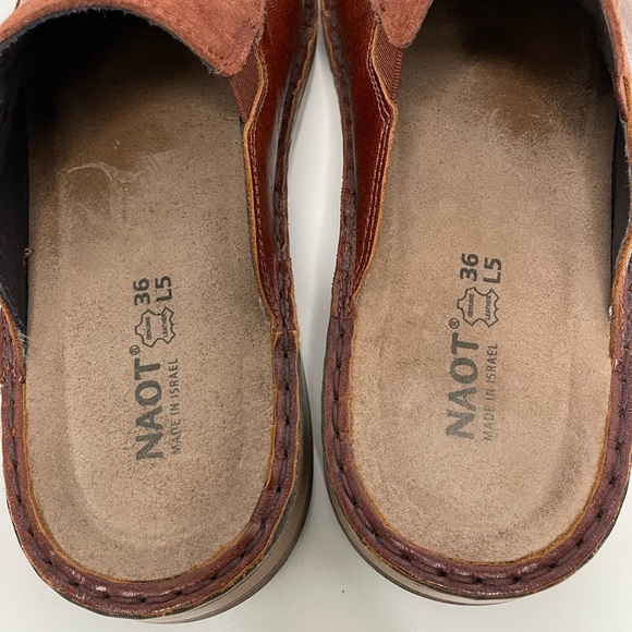 Naot - Leather & Suede Mules Shoes - Procida - Rust - Size 36 - Picture 5 of 8